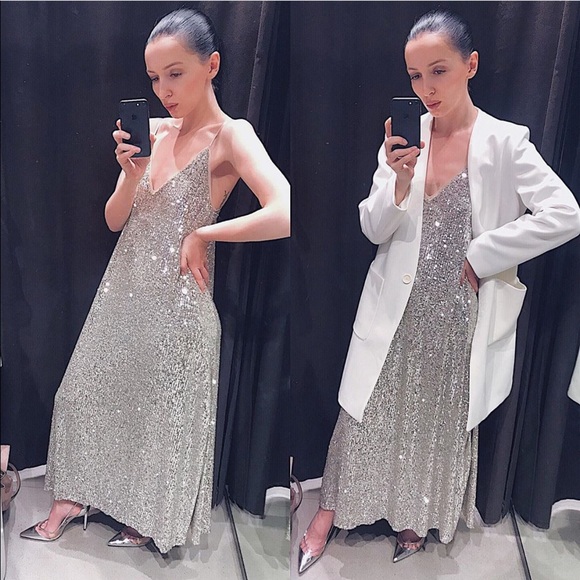 BLOGGERS FAV ZARA LIMITED EDITION SEQUINS DRESS - Picture 4 of 7